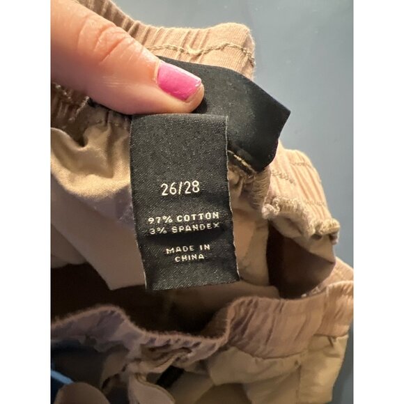 Lane Bryant Womens  26/28 Tan Cotton/Spandex Elastic Waist Shorts Stretch - Picture 3 of 10